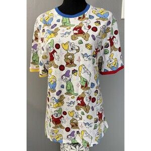 Loungefly Disney Snow White Seven Dwarfs Core AOP Mine Gems T Shirt Size Large